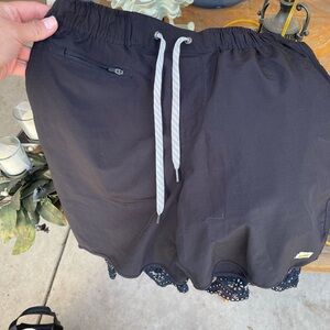 Vuori Charcoal Shorts with Logo Patch